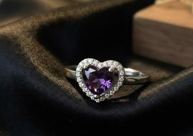 Purple Danity Rhinestones solitaire Premium Ring