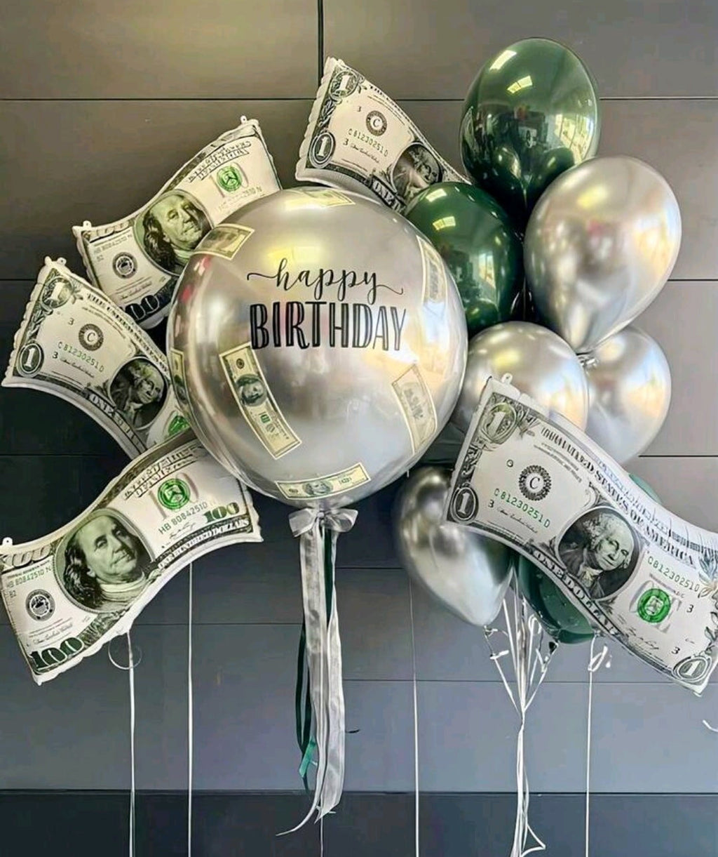 1 Large Size Reusable Dollar Bill Money Print Balloons, For Birthday Decorations, Dollar Bill Party Balloons, Money Theme Birthday, Baby Shower, Graduation, FUN Money Theme Party, Birthday Gift For Dad,
