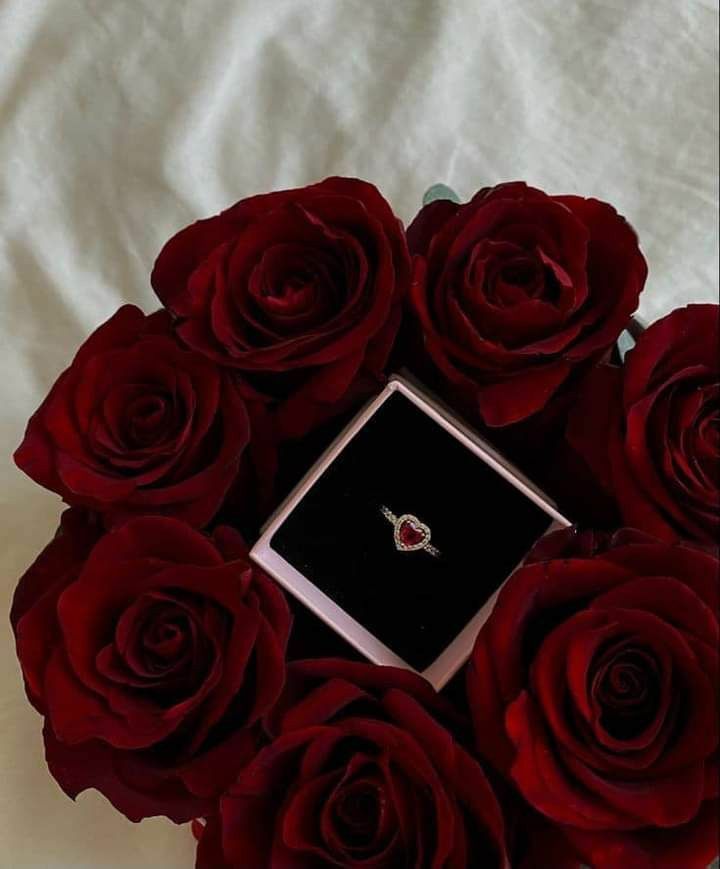 Ruby Heart Rhinestones Dainty Solitaire Premium Ring