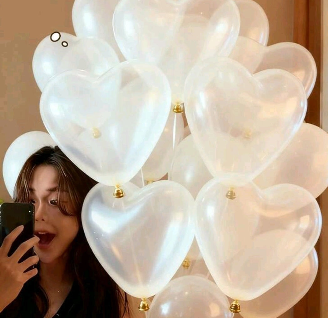 10 pcs/Set 10-Inch Transparent Heart-Shaped Balloons, Suitable For Valentine's Day, Weddings, Proposals, Birthdays, Openings, Home Decor, Balloon Decorations, Balloon Parties, Photography Props, Photo Backdrops