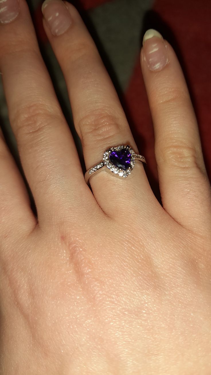 Purple Danity Rhinestones solitaire Premium Ring
