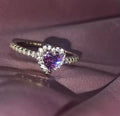 Purple Danity Rhinestones solitaire Premium Ring