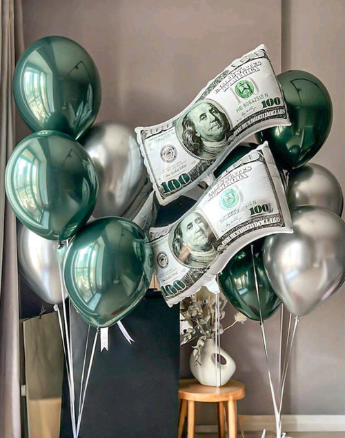 1 Large Size Reusable Dollar Bill Money Print Balloons, For Birthday Decorations, Dollar Bill Party Balloons, Money Theme Birthday, Baby Shower, Graduation, FUN Money Theme Party, Birthday Gift For Dad,