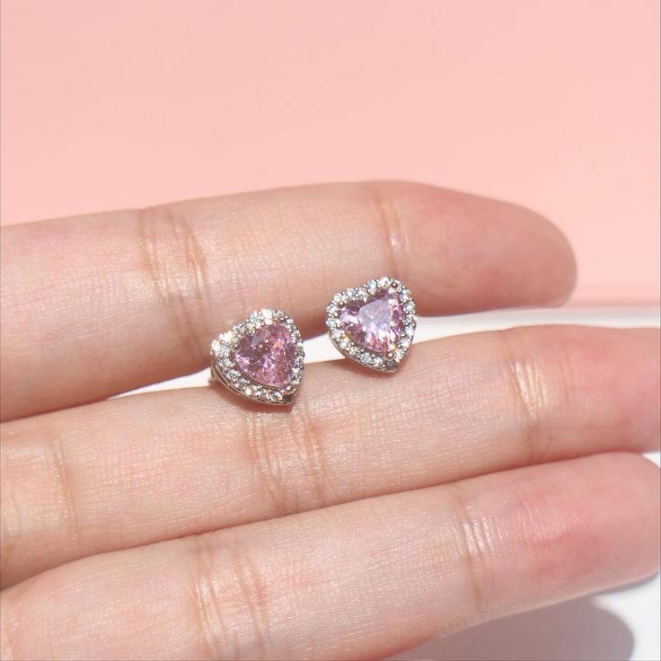 Pink Dainty Solitaire Cute Zirqoon Earings