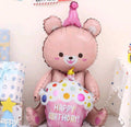 1pc Cute Bear Shape Foil Balloon, Happy Birthday Balloon For Theme Party, Decoration, Party Supplies, Gender Reveal, Birthday Decor