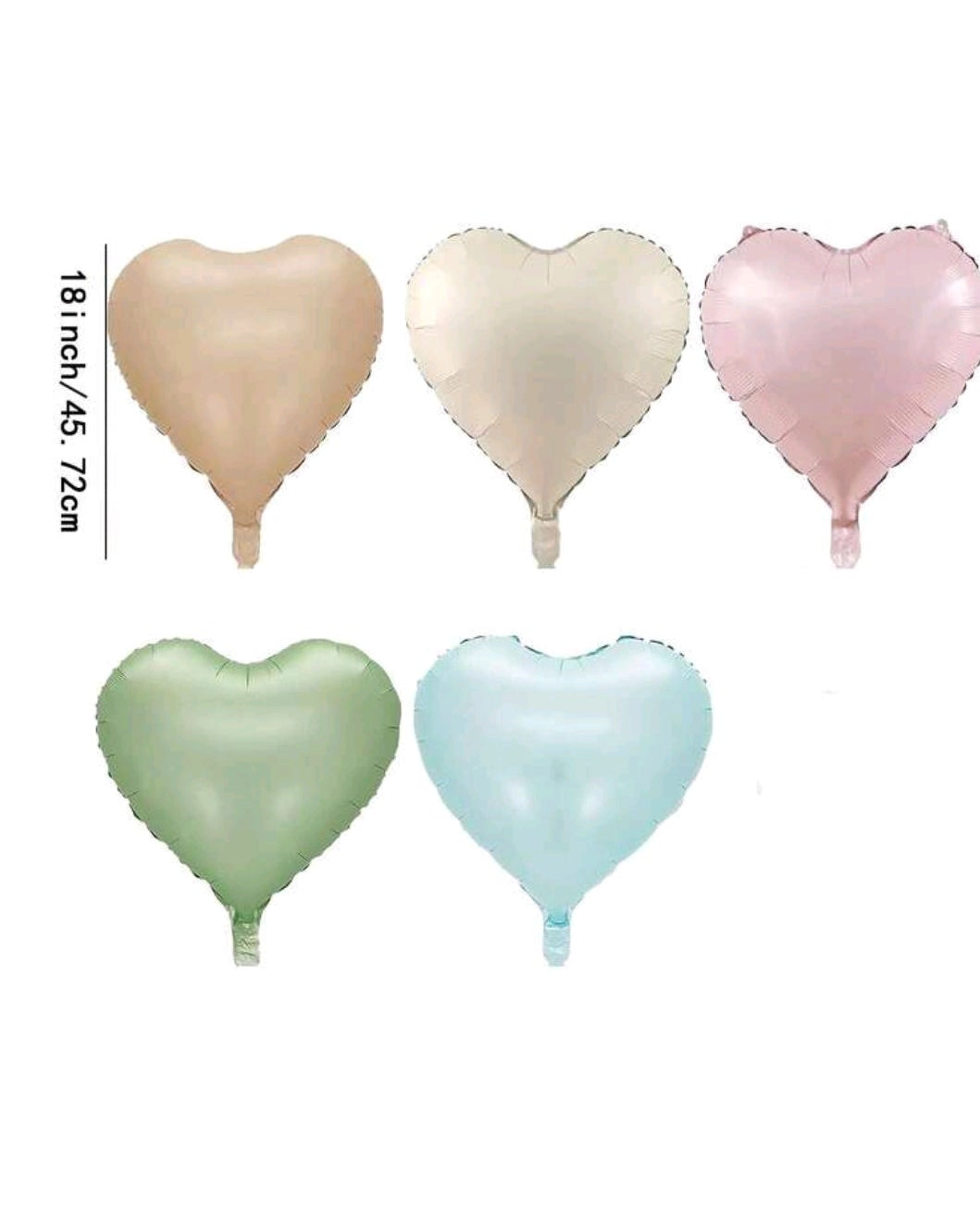5 pcs Colorful Heart-Shaped Foil Balloons, 18" Rainbow Helium Balloons, Suitable For Birthday, Valentine's Day, Wedding, Bridal Shower, Party Decoration.